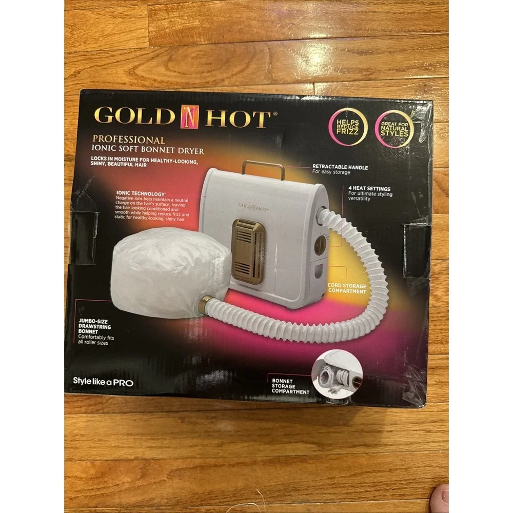 Gold N Hot Professional Ionic Soft Bonnet Hair Dryer GH3985 Textured Hair NEW